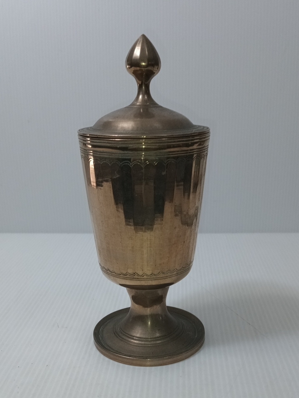Brass Lidded Goblet Accent - Gold Tone